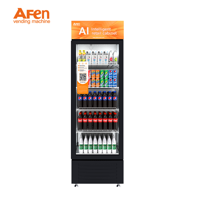 AF-406L Smart refrigerator vending machine with shopping cart function